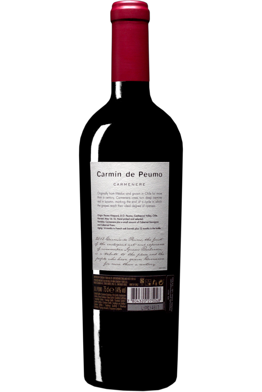 WineVins Carmín de Peumo Carmenere Tinto 2012